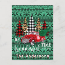 Groene trui rendier rode  truck