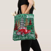 Groene trui rendier  rode truck kerst tote bag (Dichtbij)