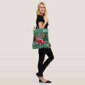 Groene trui rendier  rode truck kerst tote bag (Op model)