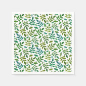 Groene tuin bladeren patroon. Waterverf botanisch Servet (Voorkant)