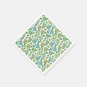 Groene tuin bladeren patroon. Waterverf botanisch Servet (Hoek)