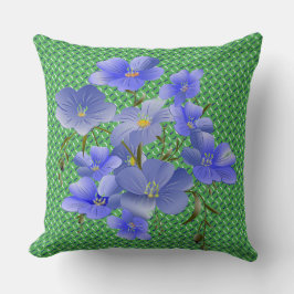 Groene Tuin Blauwe Lelies Modern Chique Sierkussen