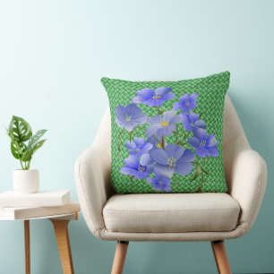 Groene Tuin Blauwe lelies Moderne Chic Kussenhoeve Kussen