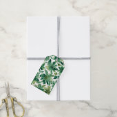 Groene Tuin Bloem Botanische Aquarel Schildering Cadeaulabel (Met Touw)