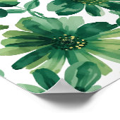 Groene Tuin Bloem Botanische Aquarel Schildering Poster (Hoek)