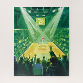 Groene Tuin Boston Basketbal Aquarel Legpuzzel