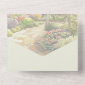 Groene Tuin Bruiloft All In One Uitnodiging (Achterkant)