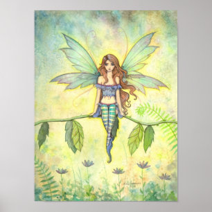 Groene Tuin Fee Fantasie Kunstprint Poster