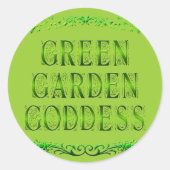 Groene Tuin Godin Slogan Stickers (Voorkant)