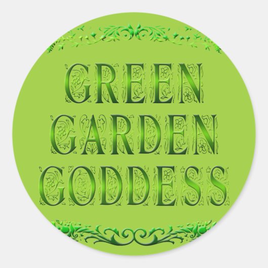 Groene Tuin Godin Slogan Stickers (Voorkant)