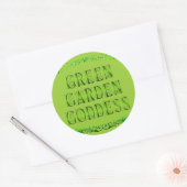 Groene Tuin Godin Slogan Stickers (Envelop)