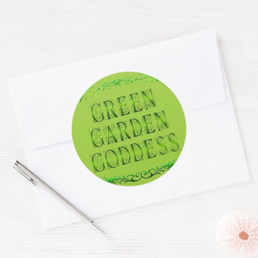 Groene Tuin Godin Slogan Stickers (Envelop)