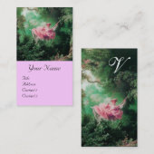 Groene tuin, Rococo Lady op Swing Monogram Visitekaartje (Voorkant / Achterkant)