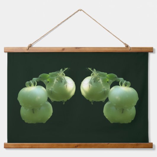 Groene Tuin Tomaten Natuur Abstract Hangend Wandkleed (Voorkant)