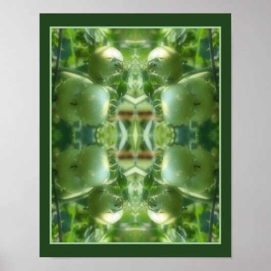 Groene Tuin Tomaten Natuur Abstract Poster (Voorkant)