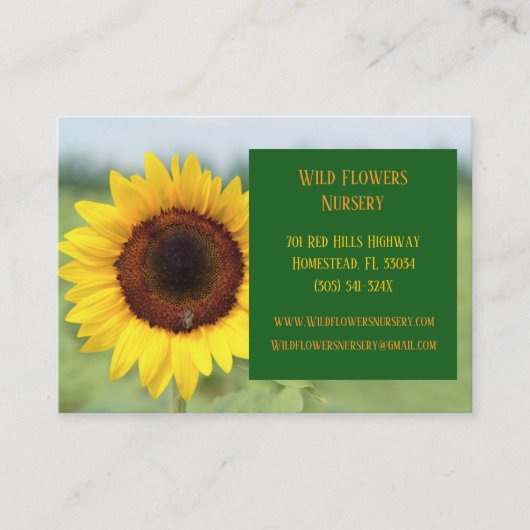 Groene tuinarchitect tuinarchitect Bloemist Zonneb Visitekaartje (Voorkant)