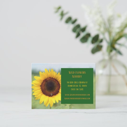 Groene tuinarchitect tuinarchitect Bloemist Zonneb Visitekaartje (Staand voorkant)