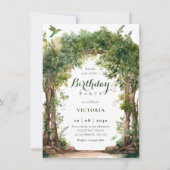 Groene tuinboog laat verjaardag achter kaart (Voorkant)