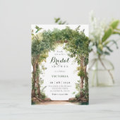 Groene tuinboog laat vrijgezellenfeest achter kaart (Staand voorkant)