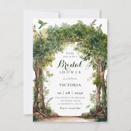 Groene tuinboog laat vrijgezellenfeest achter kaart (Voorkant)