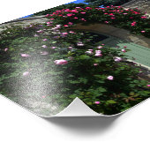 Groene tuindeur met bank foto afdruk (Hoek)