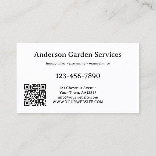 Groene tuindiensten visitekaartje (Achterkant)