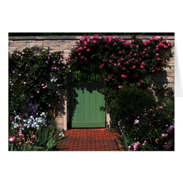 Groene tuinpoort met Rozen (Voorkant Horizontaal)