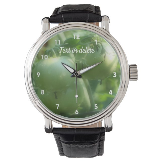 Groene tuintomaten op basis van wijnbereiding horloge (Voorkant)