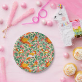 Groene  tuinvogels papieren bordje (Feest)