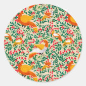 Groene tuinvogels ronde sticker (Voorkant)