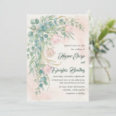 Groene Tulp Trouw Uitnodiging Elegant (Staand voorkant)