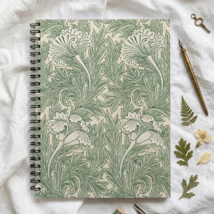 Groene tulpen William Morris spiraalnotitieboek  Notitieboek