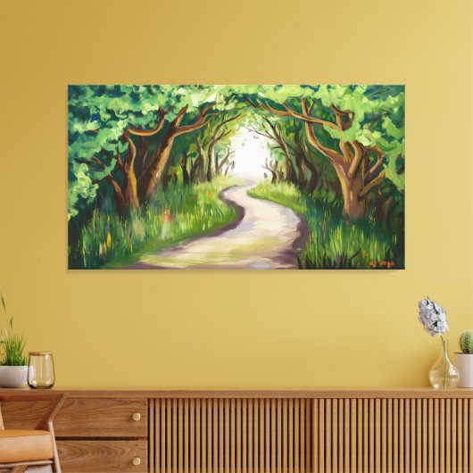 Groene tunnel canvas afdruk (Insitu (Woonkamer))
