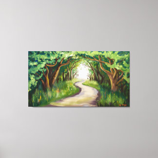 Groene tunnel canvas afdruk