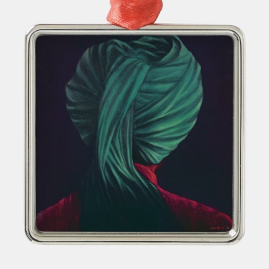 Groene Turban Metalen Ornament (Voorkant)