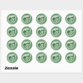 Groene Turbo Ronde Sticker (Vel)