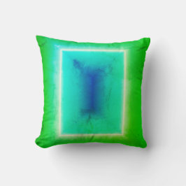 Groene Turquoise Deur Neon Illusie Effect Kussen