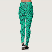 Groene turquoise tijger abstracte print leggings (Achterkant)