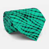 Groene turquoise tijger abstracte print stropdas (Opgerold)