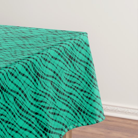Groene turquoise tijger abstracte print tafelkleed (Voorbeeld)