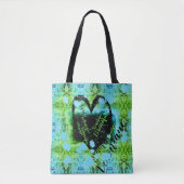 Groene Turquoise verfharaam Veronique Tote Bag (Voorkant)