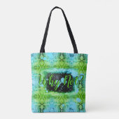 Groene Turquoise verfharaam Veronique Tote Bag (Achterkant)
