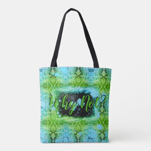 Groene Turquoise verfharaam Veronique Tote Bag (Achterkant)