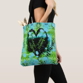 Groene Turquoise verfharaam Veronique Tote Bag (Dichtbij)