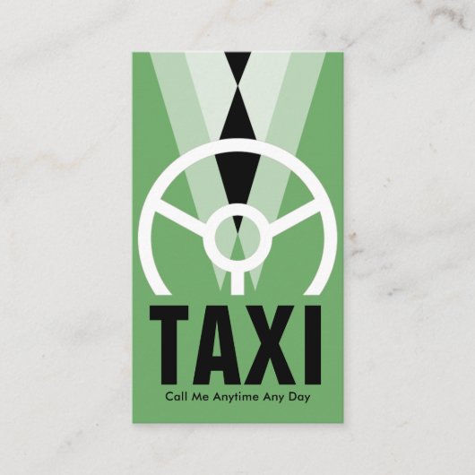 Groene Tuxedo Chauffeur Taxi Visitekaartje (Voorkant)