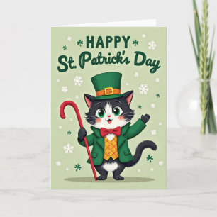 Groene Tuxedo Kat Dag Kaart