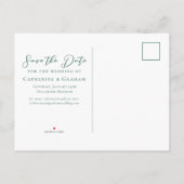 Groene Twee Paar Foto Bos Sla de Foto Op Aankondigingskaart (Achterkant)