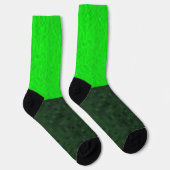 Groene Tweekleurige Mozaïek Vierkanten, Sokken (Rechts)