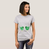 Groene tweelinggeboorte kraamshirt t-shirt (Voorkant volledig)