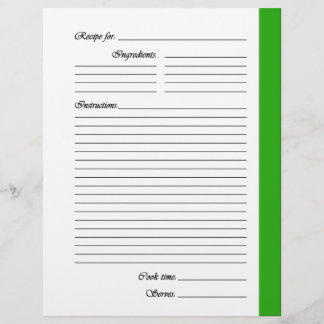 Groene tweezijdige Recipe Pages
